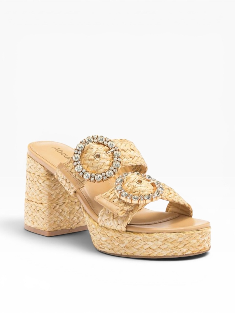 ABOUND RONDA RAFFIA PLATFORM
MULE SANDALS RHINESTONE BUCKLE NATURAL SIZE 6.5 - Picture 16 of 16